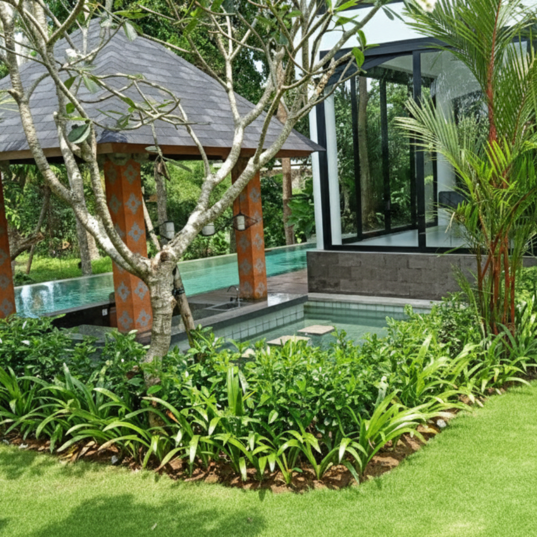 Tropical villa landscape garden Bali by Lumina Landscapes